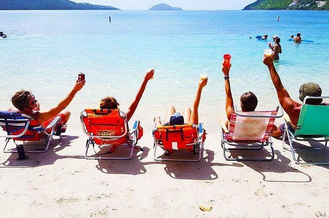 Catamaran Sail to Jost Van Dyke (Soggy Dollar Bar) - White Bay and Soggy Dollar Bar: the afternoon you came for