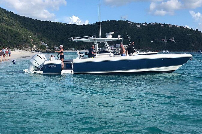 Full Day Snorkeling and Beach Hopping- 37' Intrepid - Lunch options on the water: Pizza Pi, Lime Out VI, and Lovango’s Beach Club