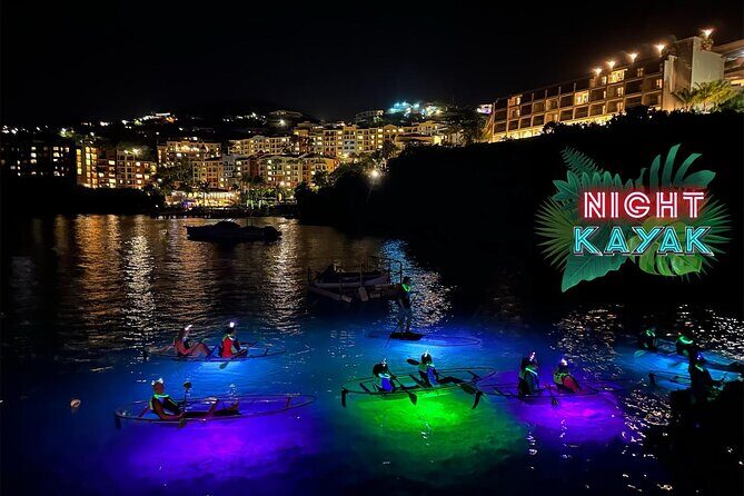 Night Kayak Tour St. Thomas - Westin Frenchman's Reef - Westin Frenchmans Reef dock: glow paint, quick lesson, and getting geared up