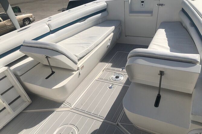 St Thomas Full-Day Boat Rental 37' Intrepid Powerboat - Comfort, space, and what a group of 12 means on the water